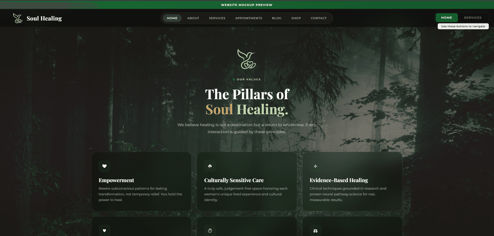 Soul Healing Homepage Hero